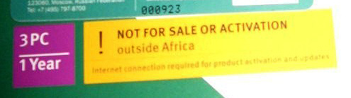 Если вы приобрели продукт в Африке, на приобретенной коробке будет представлена ​​следующая информация: